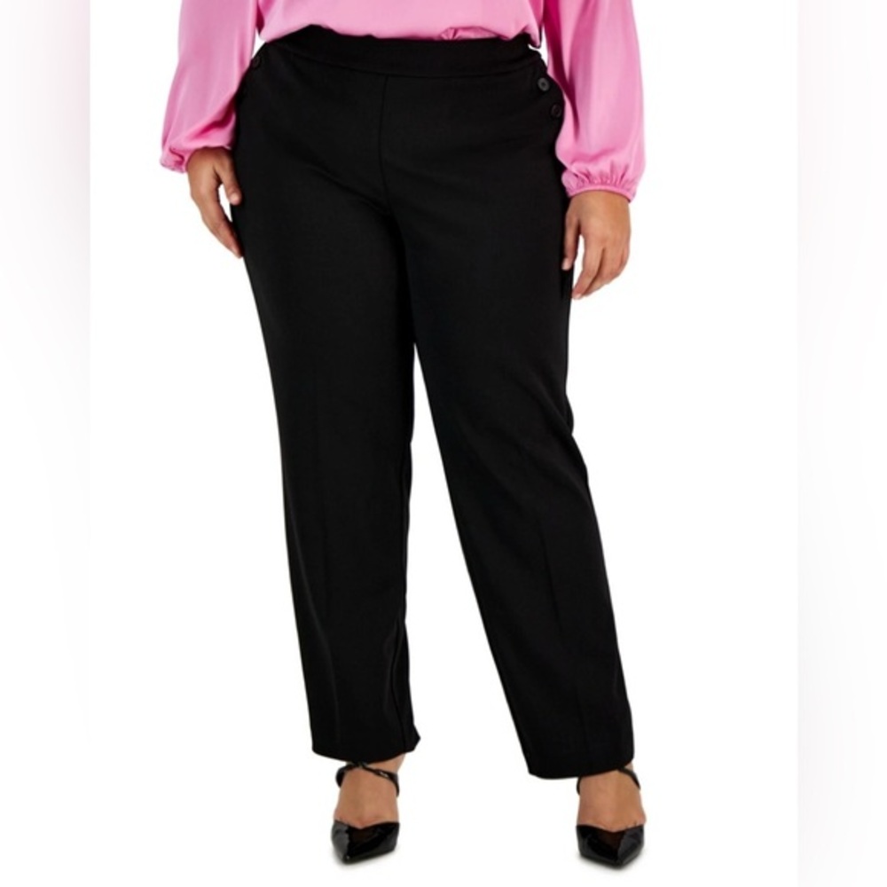 Bar III Womens Black Pull on Comfort Waist Pants Plus Size 3X